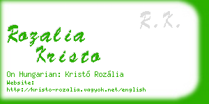 rozalia kristo business card